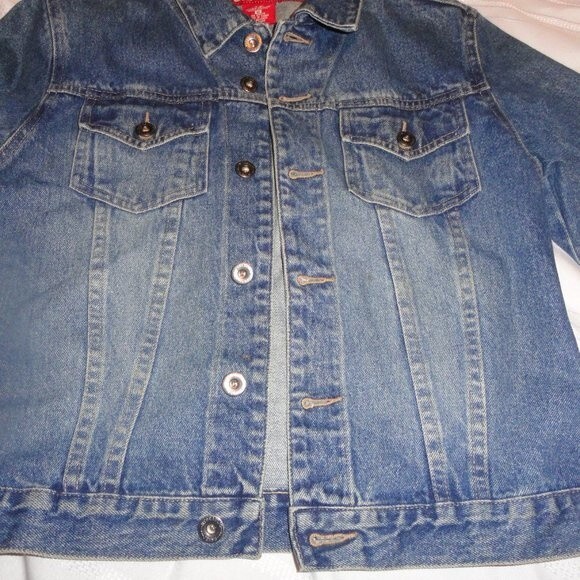 Jean Jacket Denim Back Waist Sz M - Picture 2 of 5